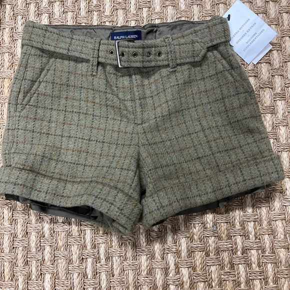 Ralph Lauren Tweed Lined French Blazer Shorts Wool Blend Girl Sz 8 Made In Italy - Picture 3 of 12
